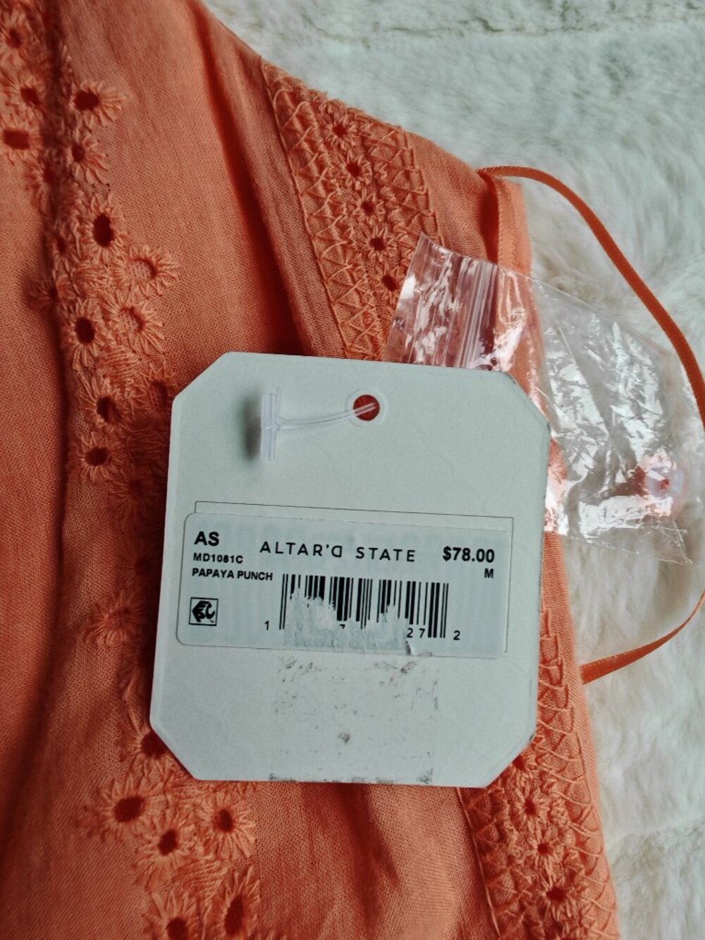 Altar’d State Coral Eyelet Lace Mini Dress Size M NWT - Picture 8 of 13